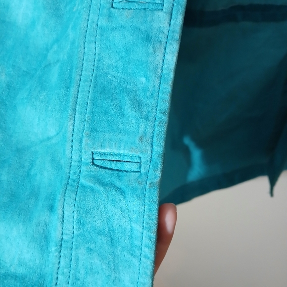 Brandon Thomas Leather Suede Western Jacket Rustic Blue Men's Size Medium - Picture 6 of 10